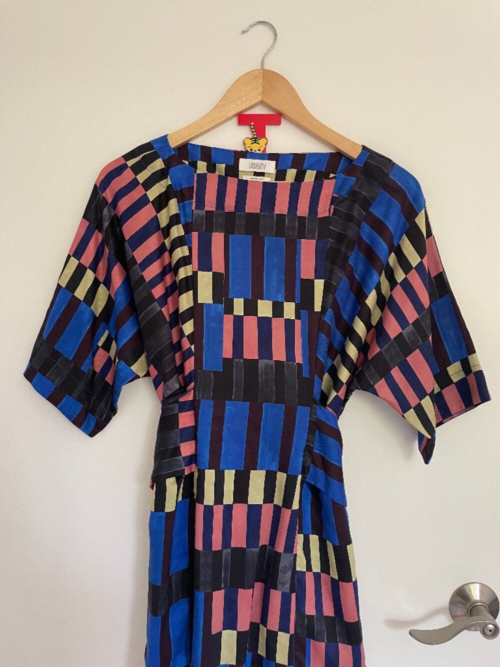 TOAST Isobel Harvey Tie Waist Check Print Dress